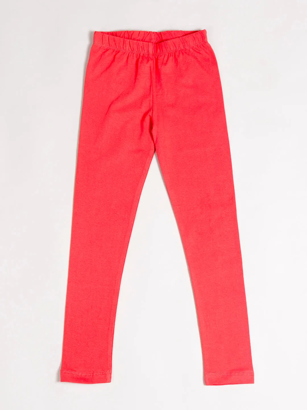 Girls Pack Of 2 Cotton Ankle-Length Leggings