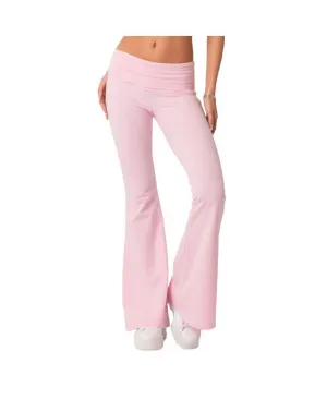 Naomi Edikted Women's Flared Leggings, Pink
