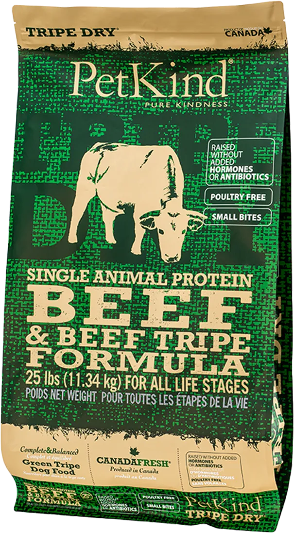 PetKind Tripe Dry Single Protein Beef Small Bites 25lb